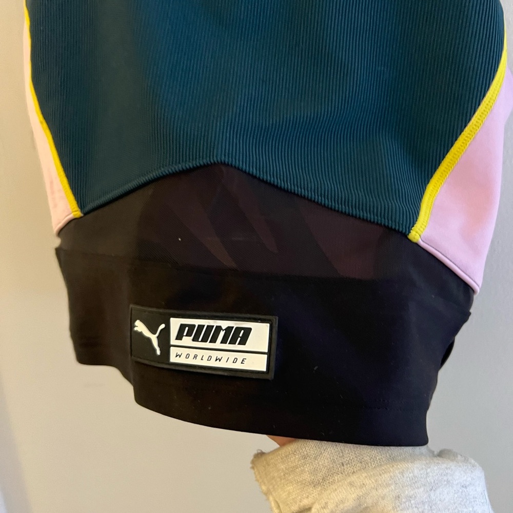 Puma TZ crop top, green/pink/black, size small - Picture 8 of 12